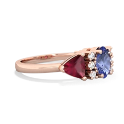 Tanzanite Antique Style Three Stone 14K Rose Gold ring R2186