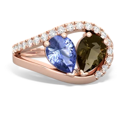 Tanzanite Nestled Heart Keepsake 14K Rose Gold ring R5650