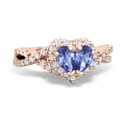 Tanzanite Diamond Twist 'One Heart' 14K Rose Gold ring R2640HRT