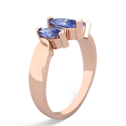 Lab Sapphire Three Peeks 14K Rose Gold ring R2433