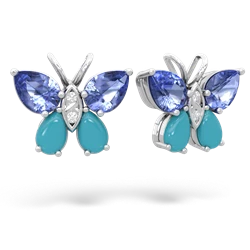 Tanzanite Butterfly 14K White Gold earrings E2215