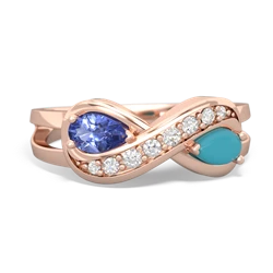 Tanzanite Diamond Infinity 14K Rose Gold ring R5390