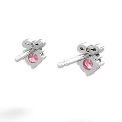 Pink Tourmaline Diamond Bows 14K White Gold earrings E7002
