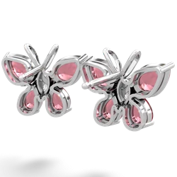 Pink Tourmaline Butterfly 14K White Gold earrings E2215