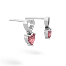 Pink Tourmaline Four Hearts 14K White Gold earrings E2558