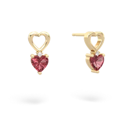 Pink Tourmaline Four Hearts 14K Yellow Gold earrings E2558