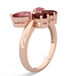 Pink Tourmaline Butterfly 14K Rose Gold ring R2215