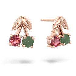 Pink Tourmaline Sweet Cherries 14K Rose Gold earrings E7001