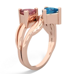 Pink Tourmaline Split Band Swirl 14K Rose Gold ring R2341