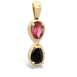 Pink Tourmaline Infinity 14K Yellow Gold pendant P5050