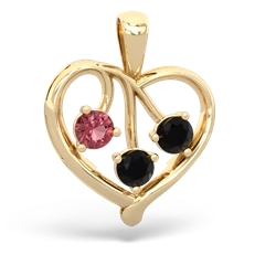 Pink Tourmaline Glowing Heart 14K Yellow Gold pendant P2233