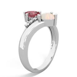 Pink Tourmaline Heart To Heart 14K White Gold ring R2064