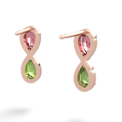 Pink Tourmaline Infinity 14K Rose Gold earrings E5050