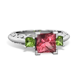 Pink Tourmaline Eternal Embrace Engagement 14K White Gold ring C2001