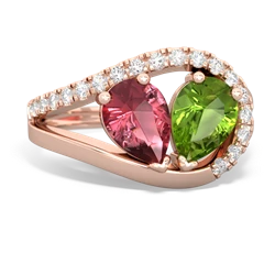 Pink Tourmaline Nestled Heart Keepsake 14K Rose Gold ring R5650