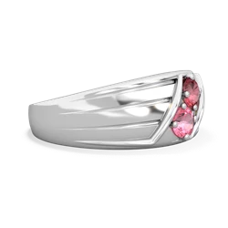 Pink Tourmaline Men's Streamline 14K White Gold ring R0460
