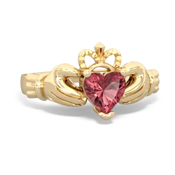 Pink Tourmaline Claddagh 14K Yellow Gold ring R2370