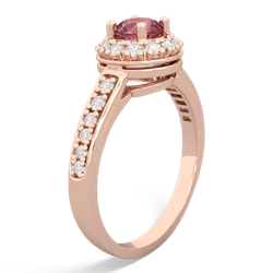 Pink Tourmaline Diamond Halo 14K Rose Gold ring R5370
