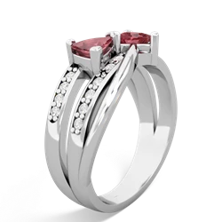 Pink Tourmaline Bowtie 14K White Gold ring R2360