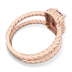 Pink Tourmaline Rope Split Band 14K Rose Gold ring R2628