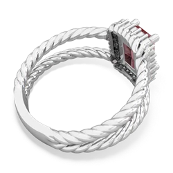 Pink Tourmaline Rope Split Band 14K White Gold ring R2628