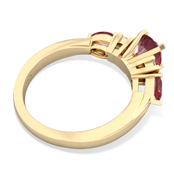 Pink Tourmaline 6Mm Round Eternal Embrace Engagement 14K Yellow Gold ring R2005