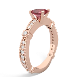 Pink Tourmaline Sparkling Tiara 7X5mm Oval 14K Rose Gold ring R26297VL