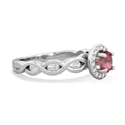 Pink Tourmaline Infinity Halo Engagement 14K White Gold ring R26315RH
