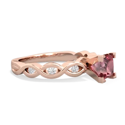 Pink Tourmaline Infinity 5Mm Square Engagement 14K Rose Gold ring R26315SQ