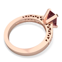 Pink Tourmaline Art Deco Engagement 8X6mm Emerald-Cut 14K Rose Gold ring R26358EM