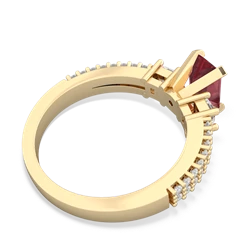 Pink Tourmaline Classic 7X5mm Emerald-Cut Engagement 14K Yellow Gold ring R26437EM