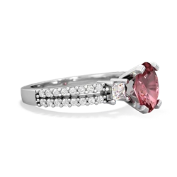 Pink Tourmaline Classic 8X6mm Oval Engagement 14K White Gold ring R26438VL