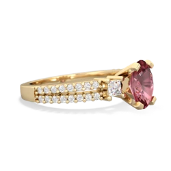 Pink Tourmaline Classic 8X6mm Oval Engagement 14K Yellow Gold ring R26438VL