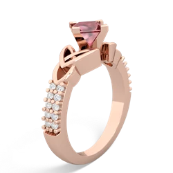 Pink Tourmaline Celtic Knot 5Mm Square Engagement 14K Rose Gold ring R26445SQ