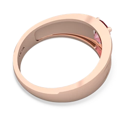 Pink Tourmaline Men's Two Lane 14K Rose Gold ring R0363
