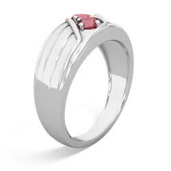 Pink Tourmaline Men's Streamline 14K White Gold ring R0460