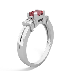 Pink Tourmaline Art Deco East-West 14K White Gold ring R2590