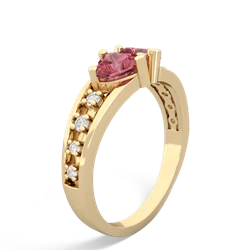 Pink Tourmaline Heart To Heart 14K Yellow Gold ring R3342