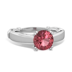 Pink Tourmaline Renaissance 14K White Gold ring R27806RD