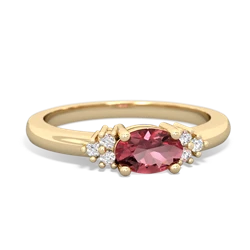 Pink Tourmaline Simply Elegant East-West 14K Yellow Gold ring R2480