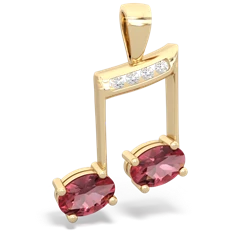 Pink Tourmaline Color Of Music 14K Yellow Gold pendant P3334