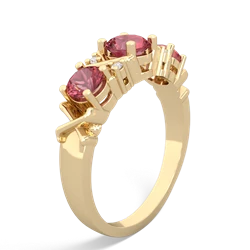 Ruby Hugs And Kisses 14K Yellow Gold ring R5016