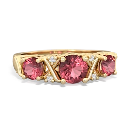Ruby Hugs And Kisses 14K Yellow Gold ring R5016