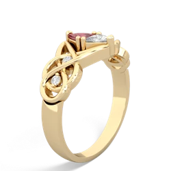 Pink Tourmaline Keepsake Celtic Knot 14K Yellow Gold ring R5300