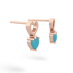 Turquoise Four Hearts 14K Rose Gold earrings E2558
