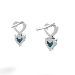Turquoise Four Hearts 14K White Gold earrings E2558