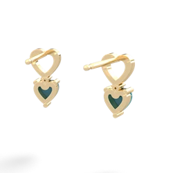 Turquoise Four Hearts 14K Yellow Gold earrings E2558