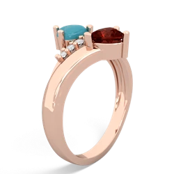 Turquoise Heart To Heart 14K Rose Gold ring R2064