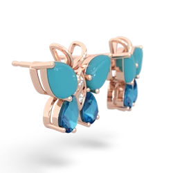 Turquoise Butterfly 14K Rose Gold earrings E2215
