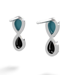 Turquoise Infinity 14K White Gold earrings E5050